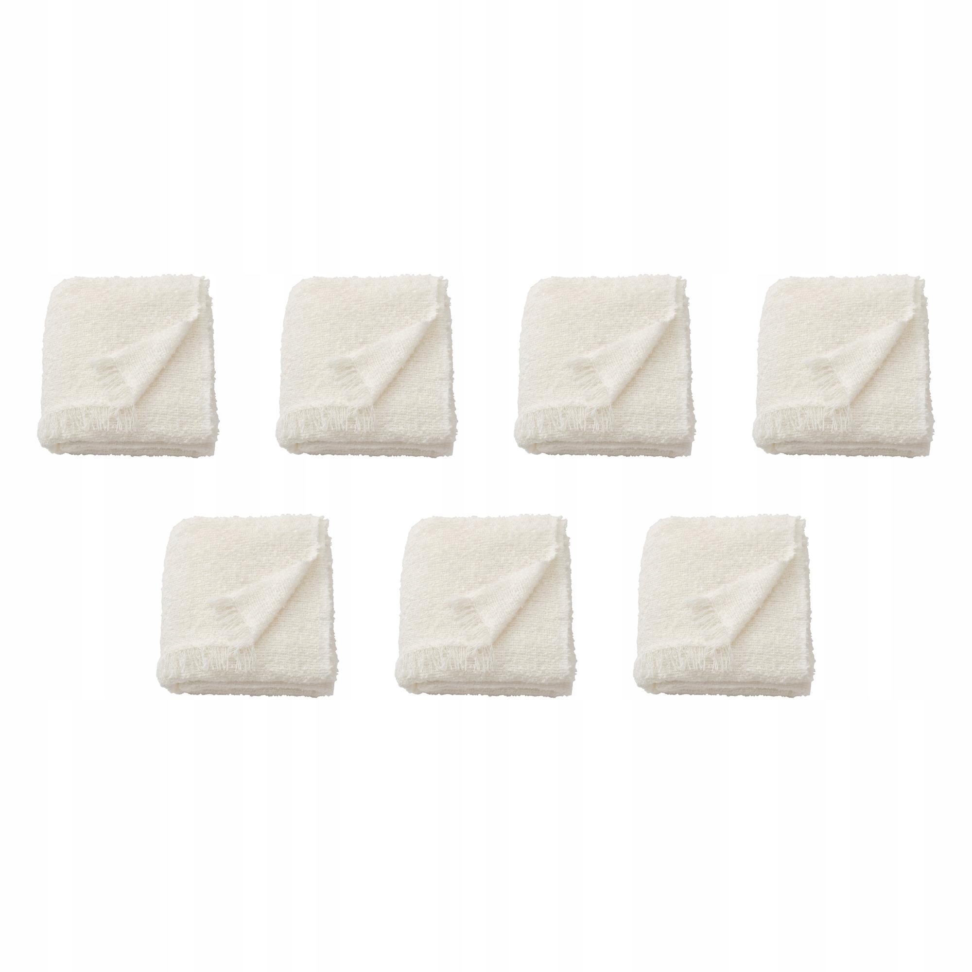 7 ks krémový pléd Sandbrodd 130 x 170 cm, recyklovaný, měkký