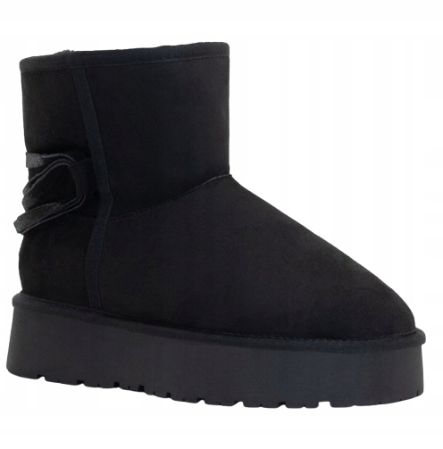 Blackfield Černé Zimní Sněhule S Ozdobnou Mašličkou 36 3DE