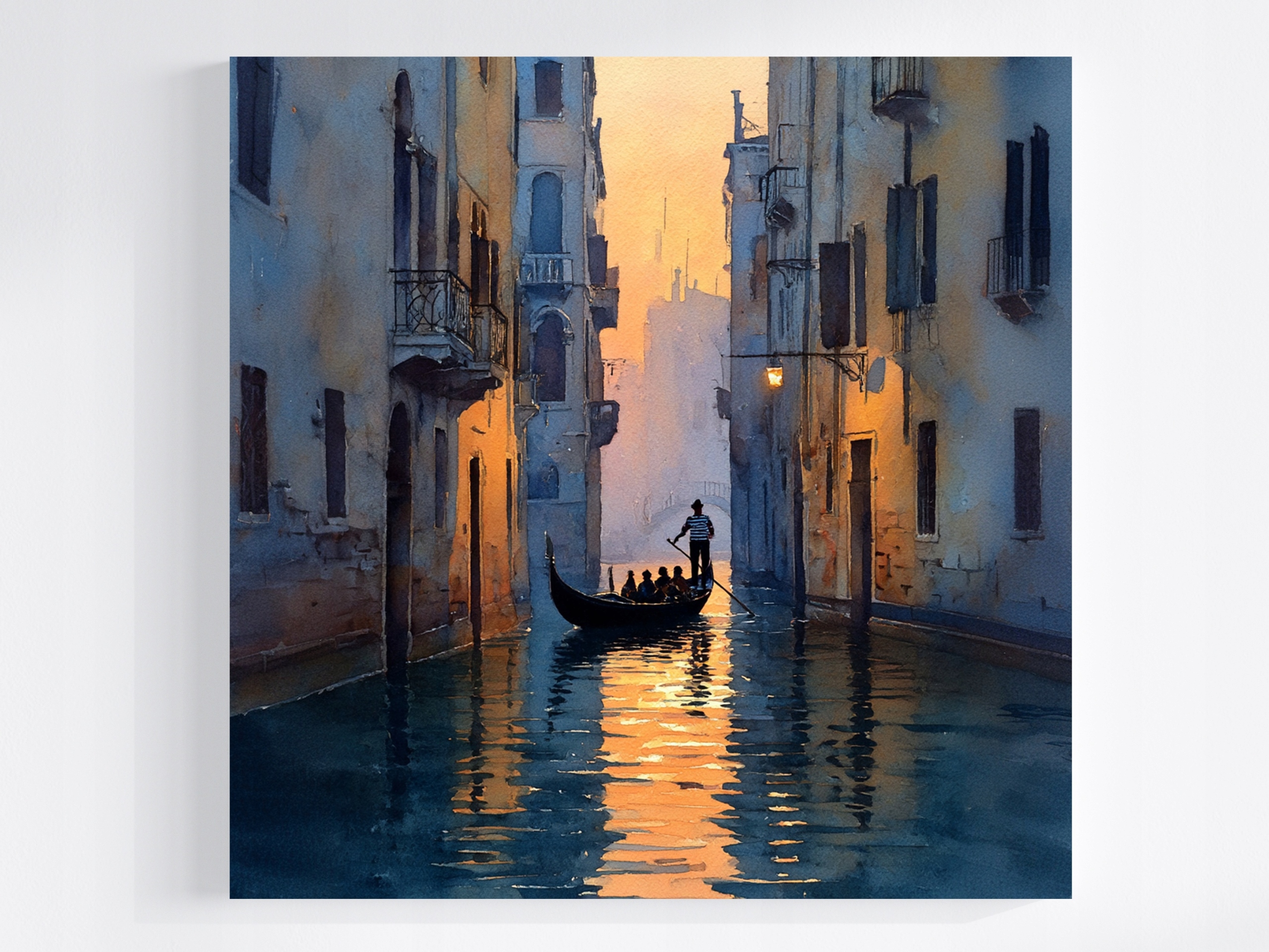 Obraz Na Plátně Canvas Itálie Benátky Gondola Slunce Západ 60x60