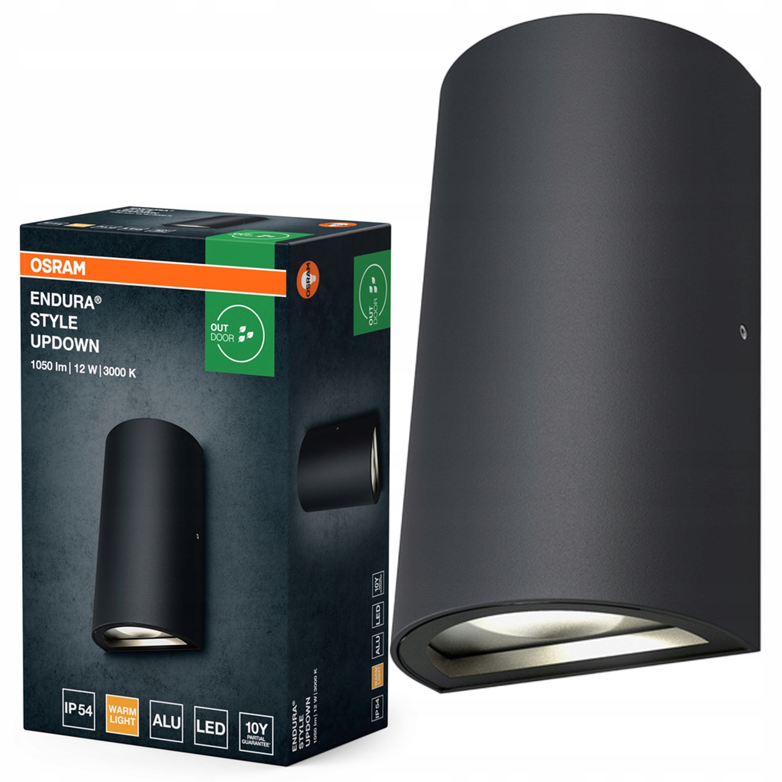 Záhradné nástenné svietidlo Vonkajšia Led lampa 12W 700lm 3000K šedá IP44 Endura