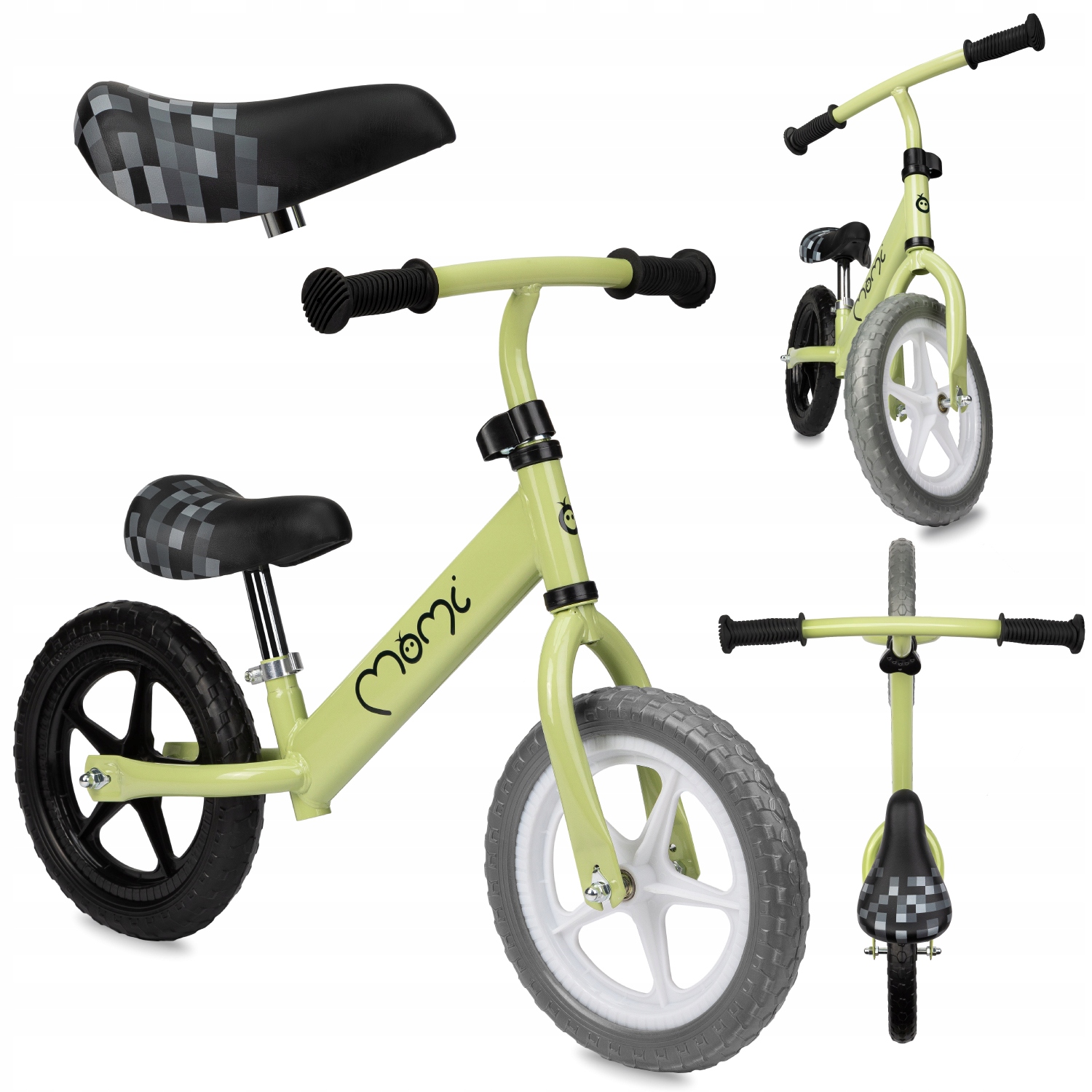 Rowerek Biegowy MoMi Fleet Zielony Koła Eva 12" Regulacja Lekki