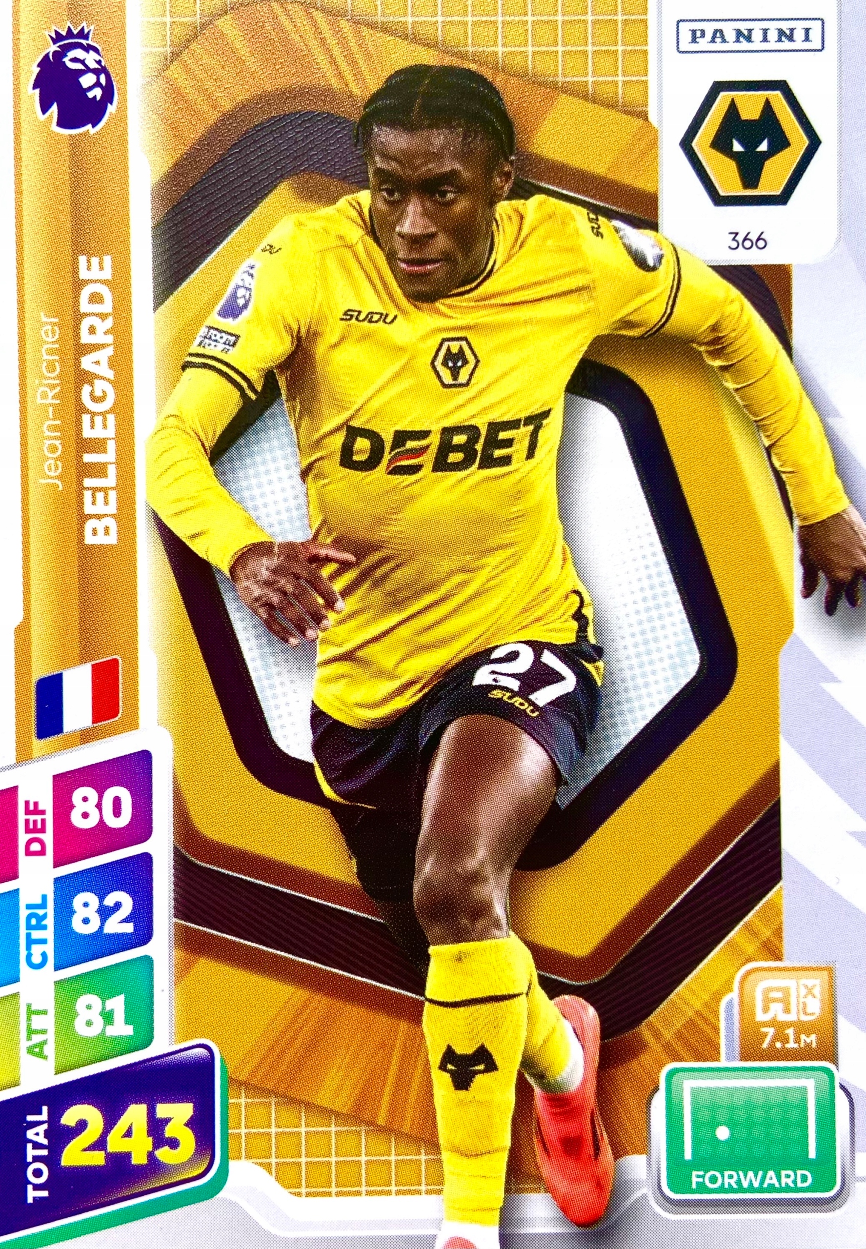 Premier League Plus 2025 Base 366 Bellegarde Wolverhampton