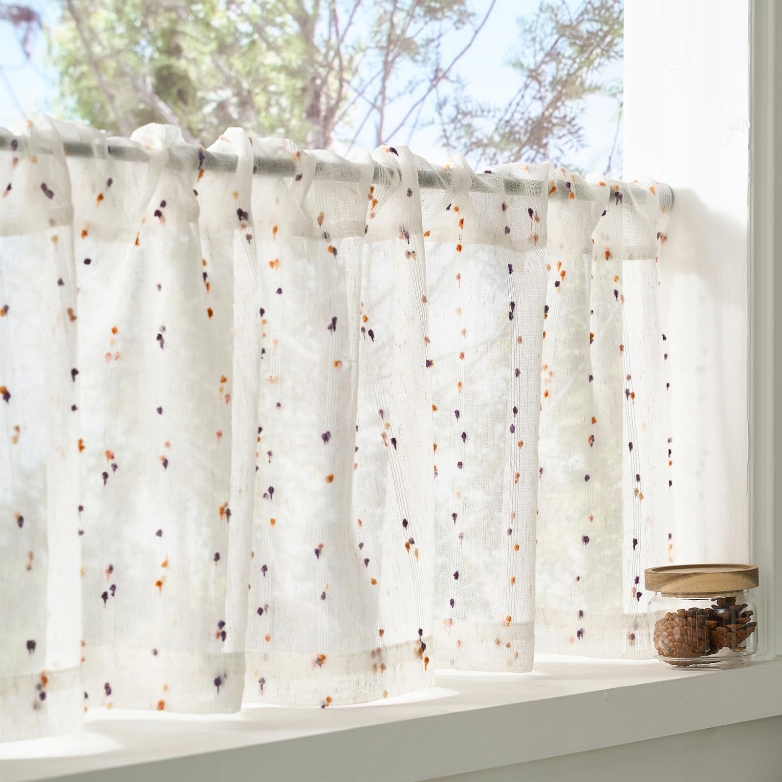 Zasłona Bistro Boho Kropki 40x125 cm Beżowa — miniatura 3