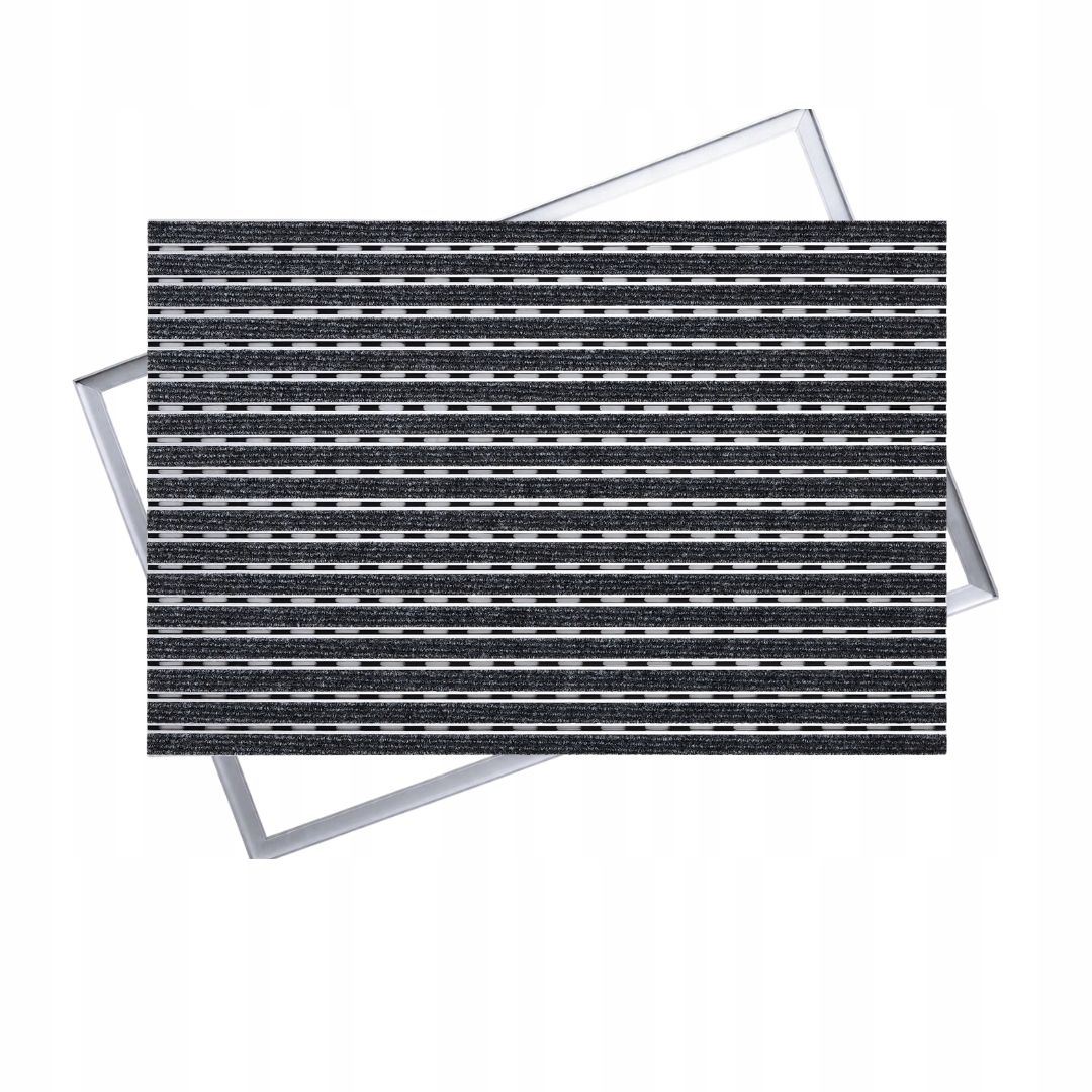 Polentex Aluminiová Rohožka Ryps: Antracitová, 60x40 S Rámčekom, 17 mm