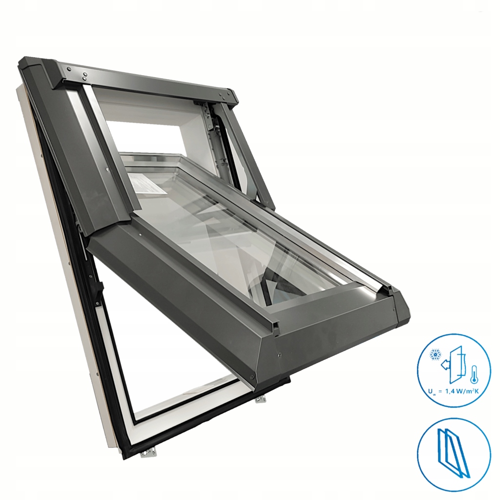 Plastikowe okno dachowe Skylight New Line 94x118 białe kołnierz