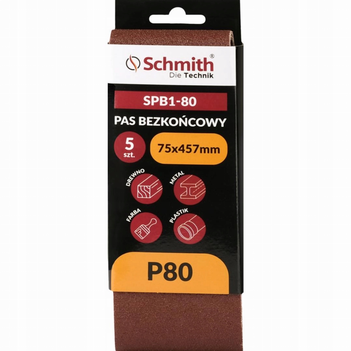 Pas bezkońcowy 75x457mm P80 5 szt.
