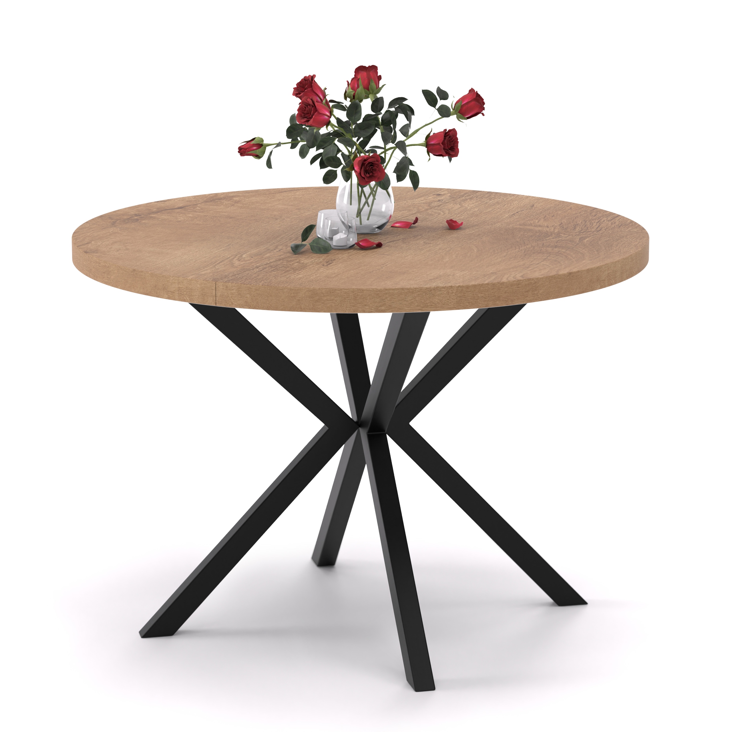 Kulatý rozkládací stůl Milton Černý dub lefkas průměr 120 cm