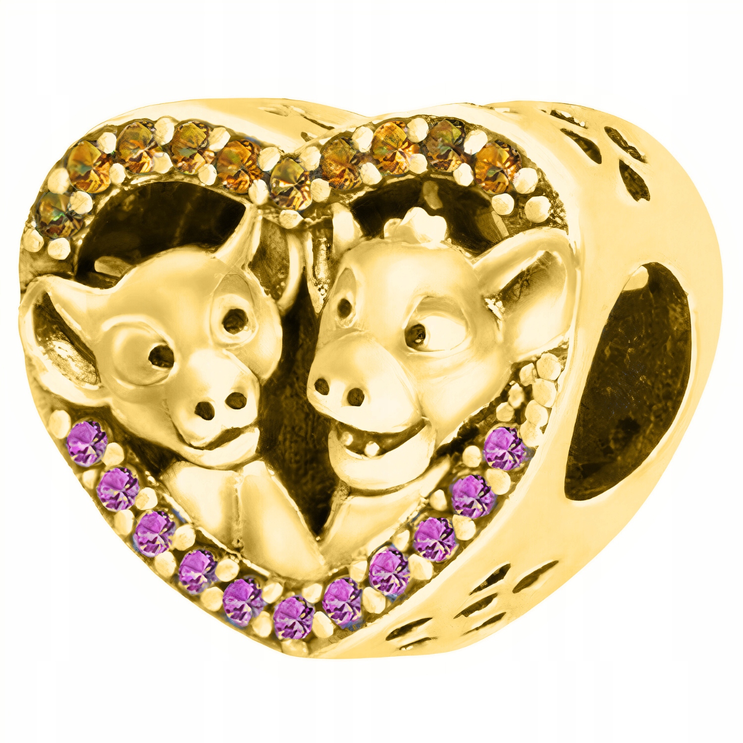 Zlaté přívěsky Simba a Nala Pohádka Zvíře Lev Lion Báječný Stříbro 925