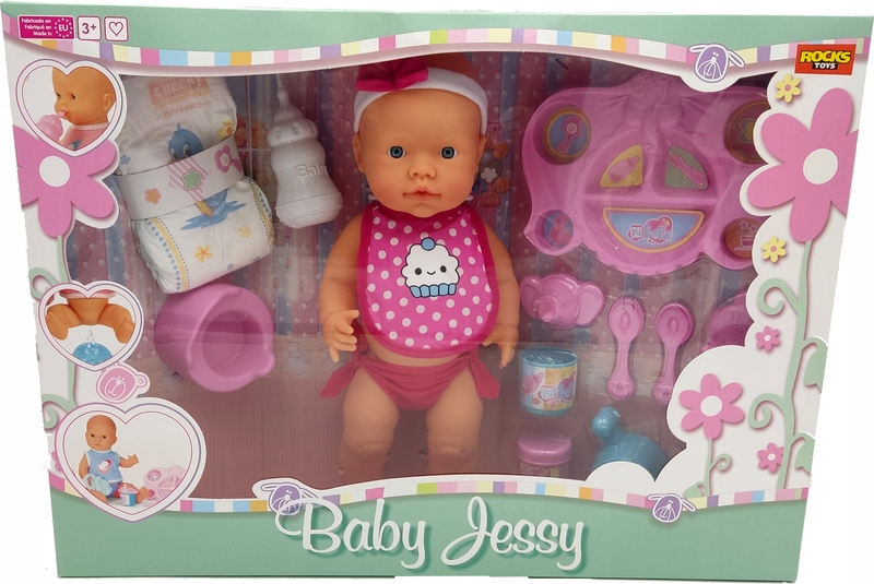 

Baby Jessy z Akcesoriami Pije Robi Siusiu 38cm