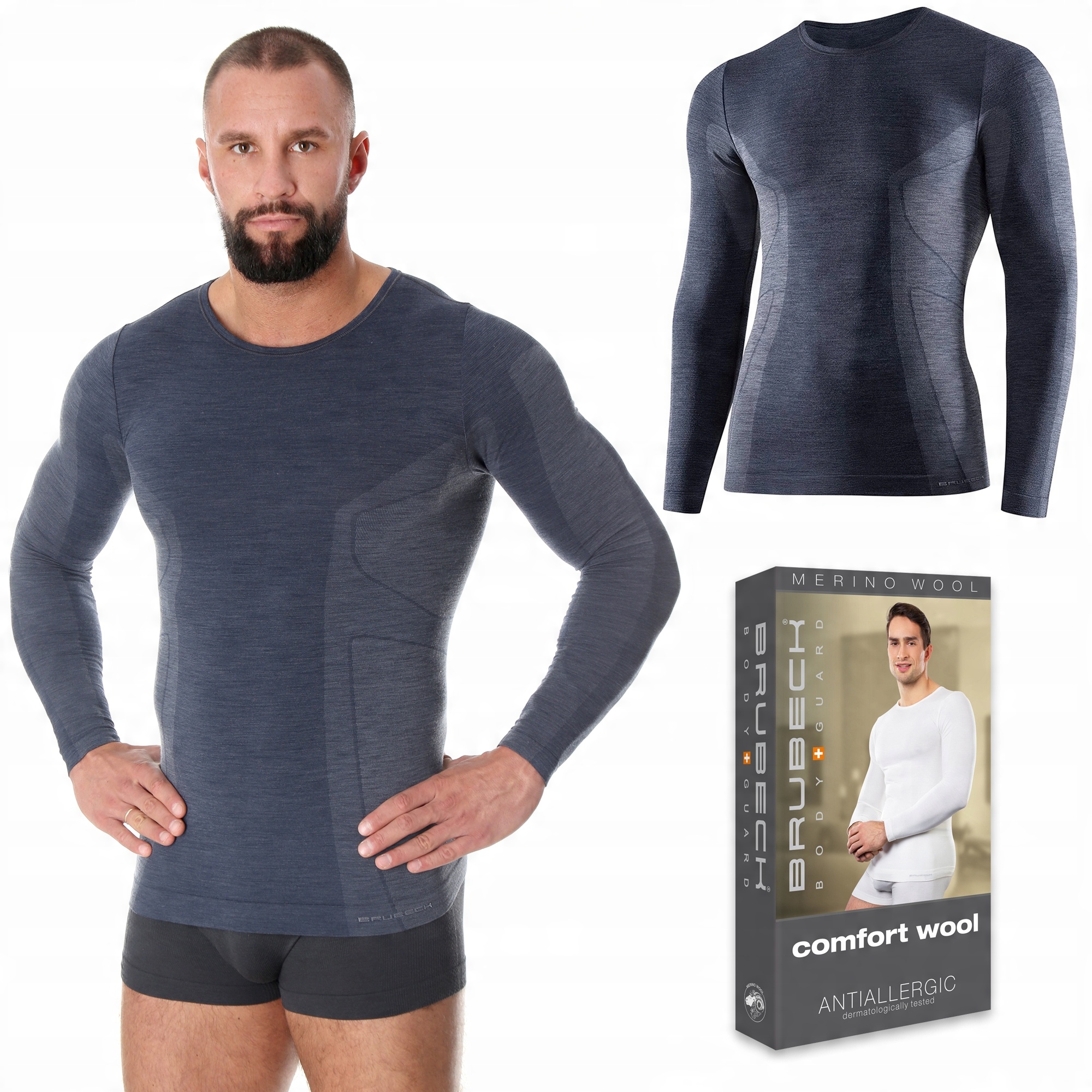 

Koszulka męska Wełniana termo Brubeck LS11600 - L