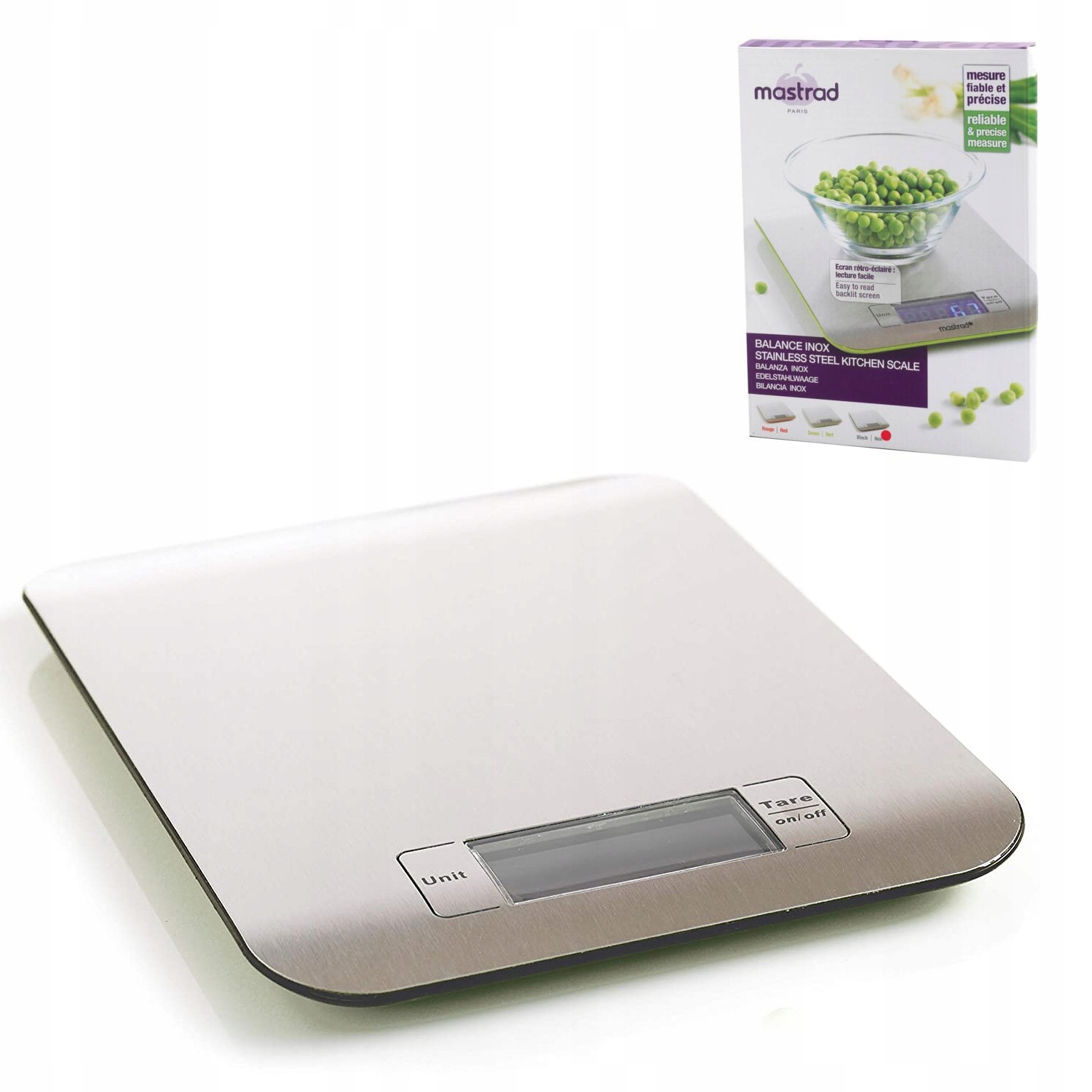 Váha Mastrad digitální, do 5 kg, kuchyňská, stříbrná