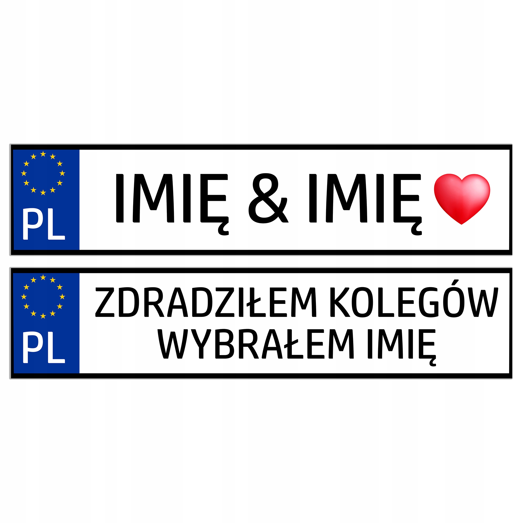 

Tablice Samochodowe Ślubne na Wesele Dekoracyjne