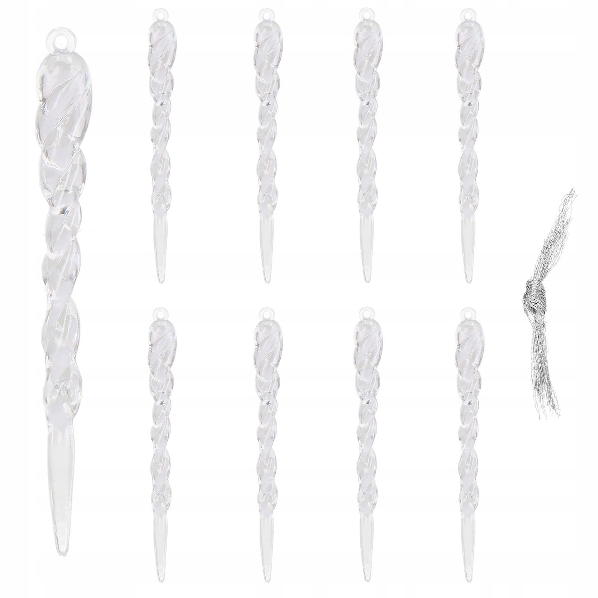 

Sopel Akryl Wiszący Sopelek Ozdoba Świąteczna 9SZT