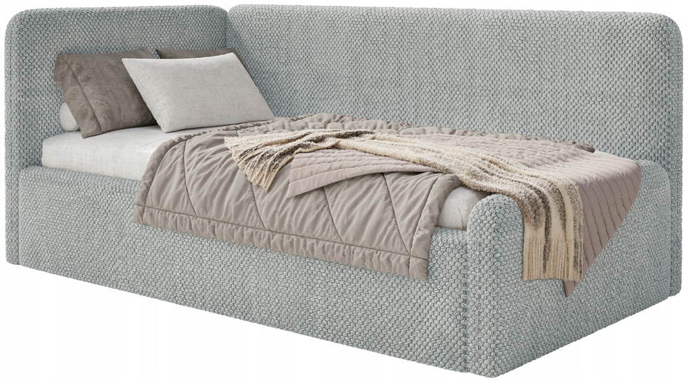 Postel pro mláděž 90x200 cm Fanklo šedá plyš levá