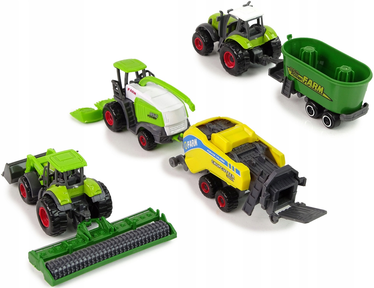 Ciągnik Traktor x 2 MASZYNY ROLNICZE Kombajn Model Farma Die-cast metal