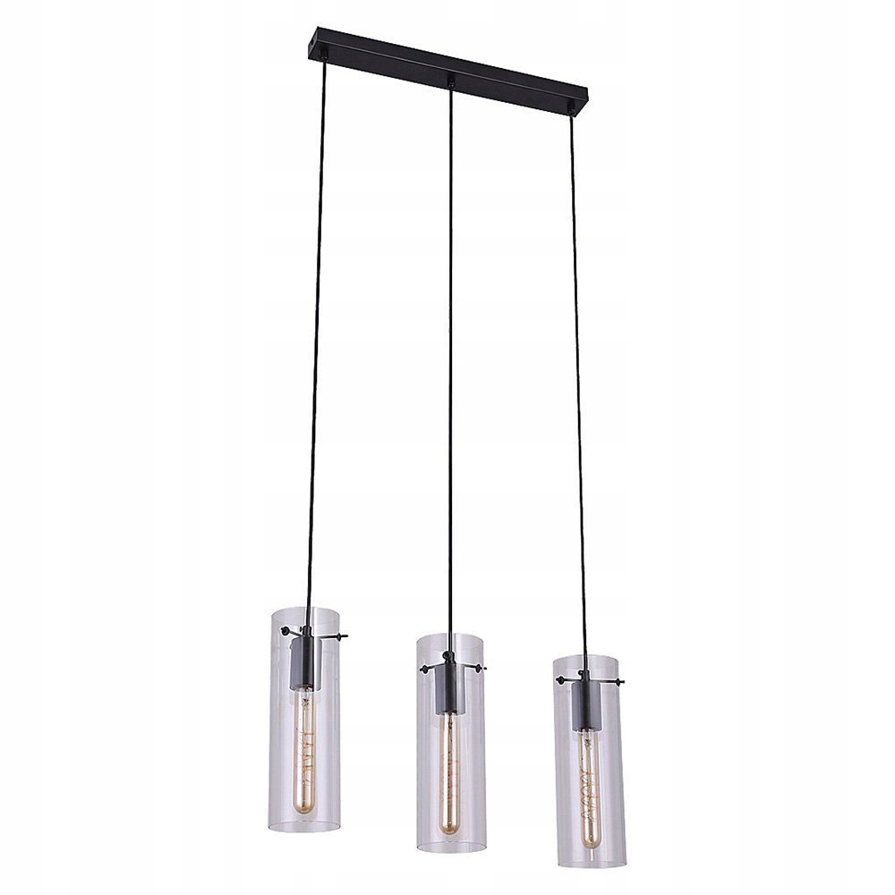 Trojitá závesná lampa na lište so sklenenými tienidlami Acantha 5259