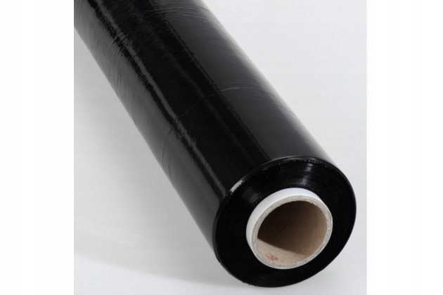 Folia stretch CZARNA 1,5kg /1,2KG NETTO strecz Waga netto folii 1.2 kg