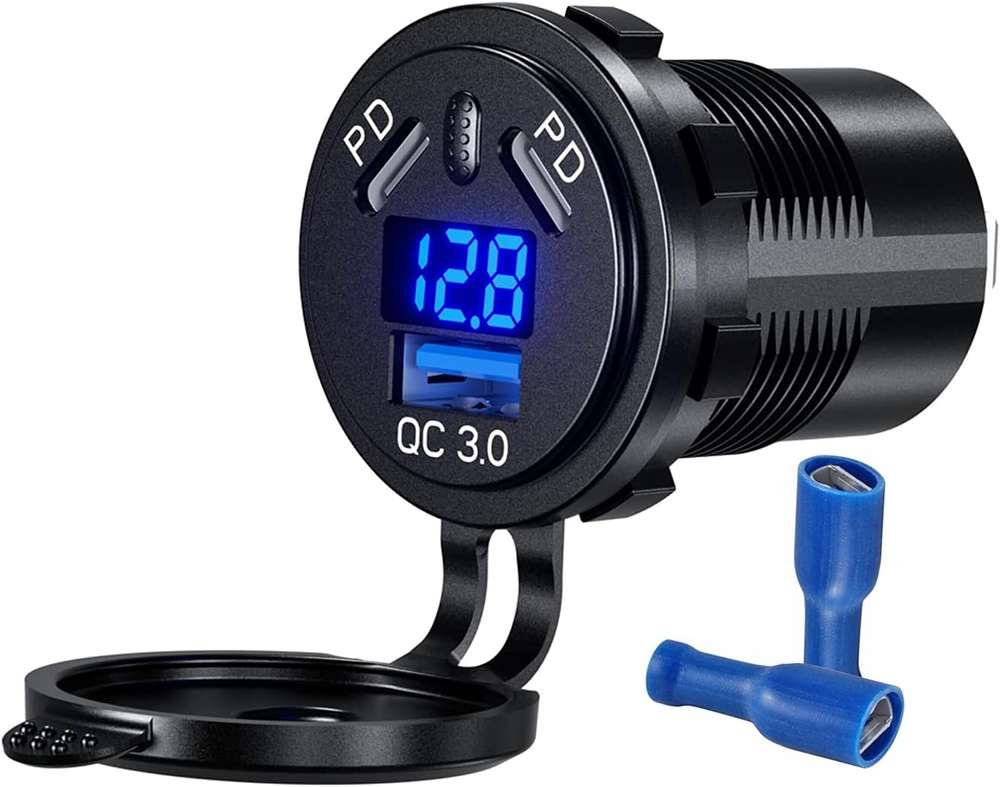 Usb Ładowarka 45 W Pd Typ C Quick Charge Usb Qc 3.0 Wyłącznik Woltomierz