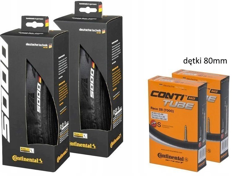 Continental Grand Prix 5000 700x25c ventilkové duše 80 mm sada na kolo