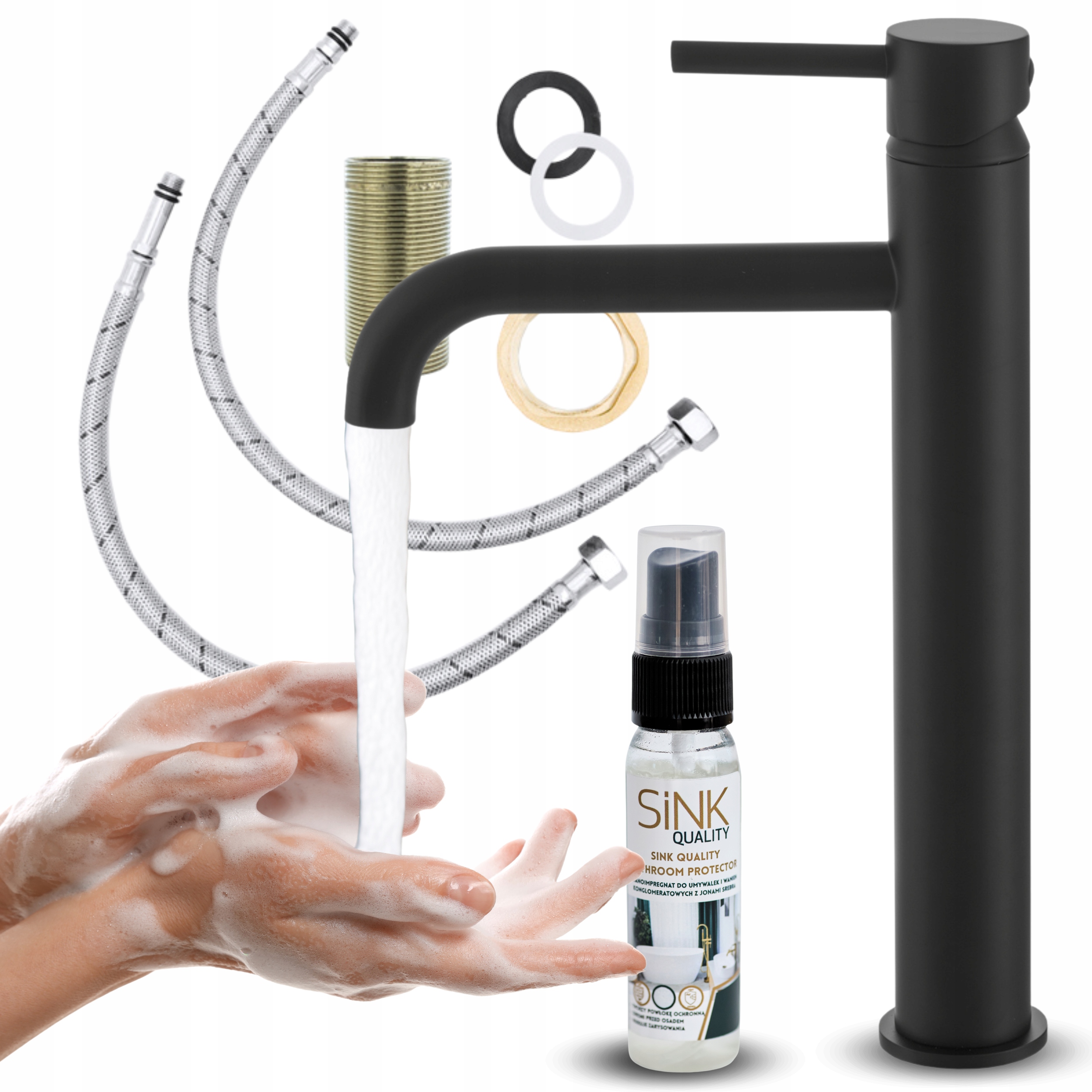 Koupelnová baterie baterie stojící vysoká černá Impre 30