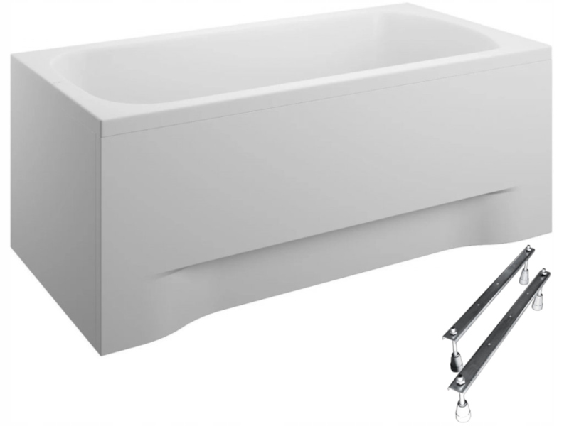 Obdélníková vana Polimat Classic 150x70 s bílým krytem a bonus nohami