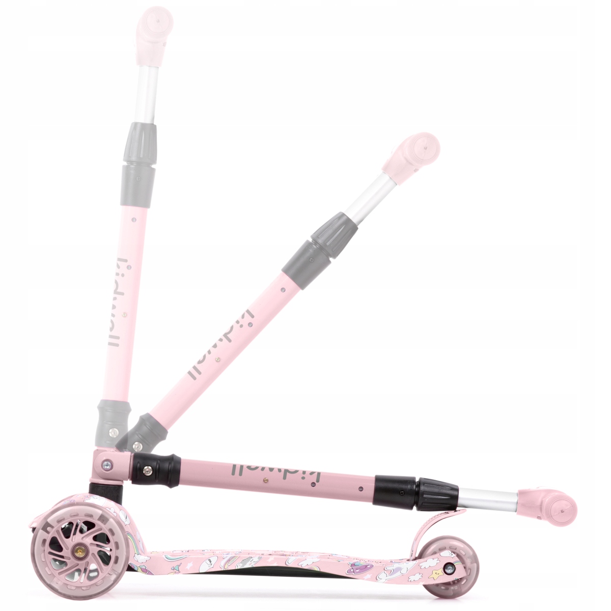 Hulajnoga trójkołowa Kidwell Vento różowa KOŁA LED Hamulec tak