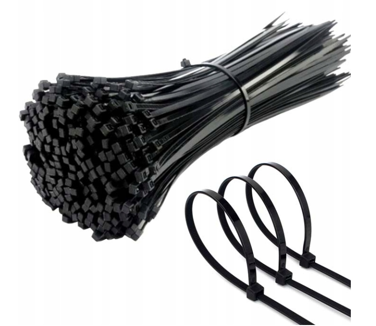 OPASKI ZACISKOWE TRYTYTKI 100SZT. 200x2.5MM CZARNA LUMILIGHT