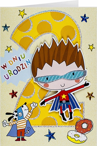 

na 2 latka dla chłopca kartka extra M689