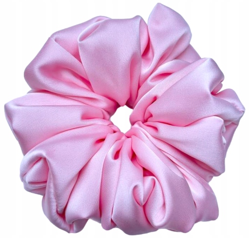 SCRUNCHIE SATYNOWA ALA JEDWAB SILKO CUKIERKOWY RÓŻ XXL