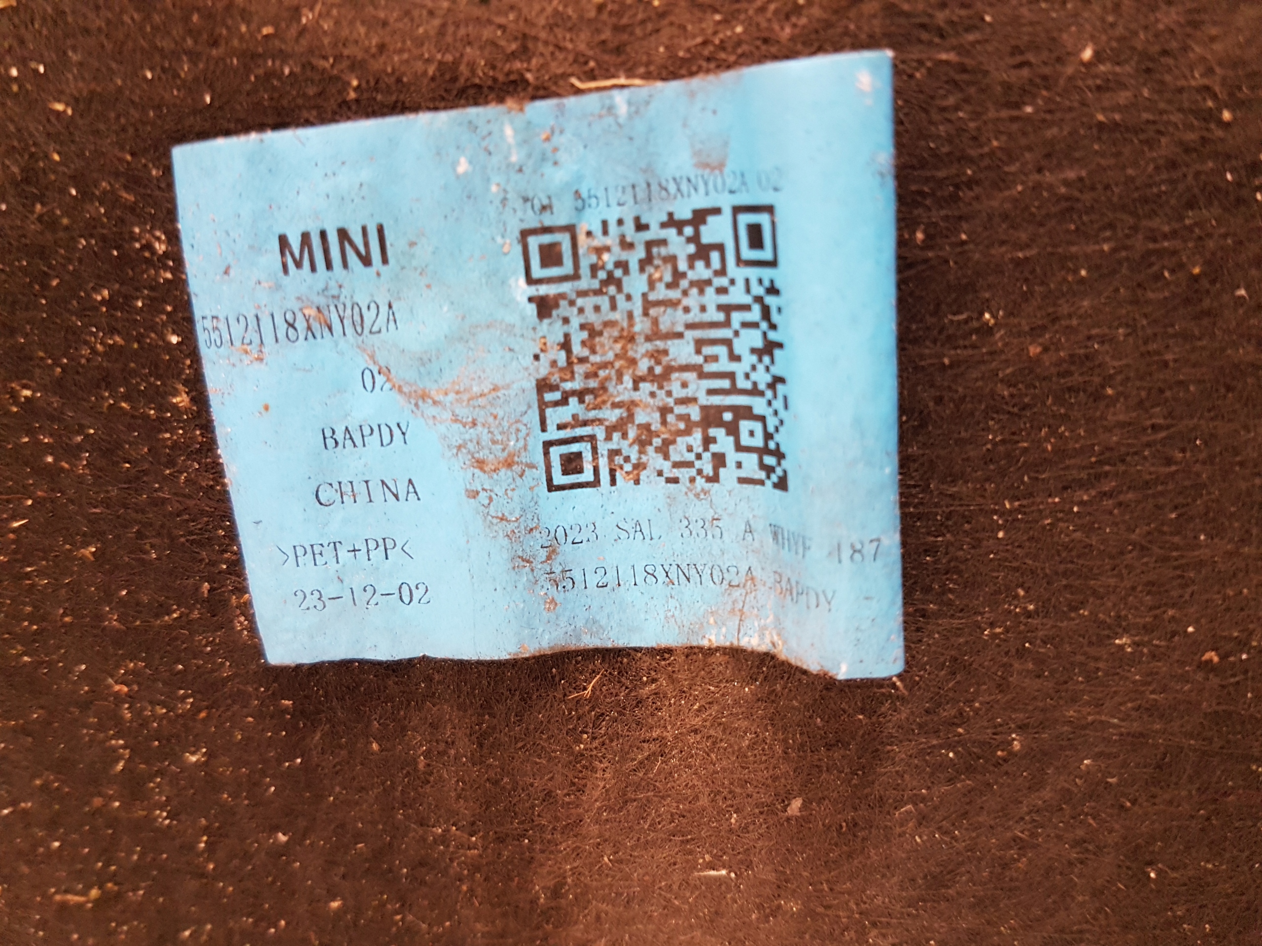mudguard left rear part MINI J01 5512118XNY02A