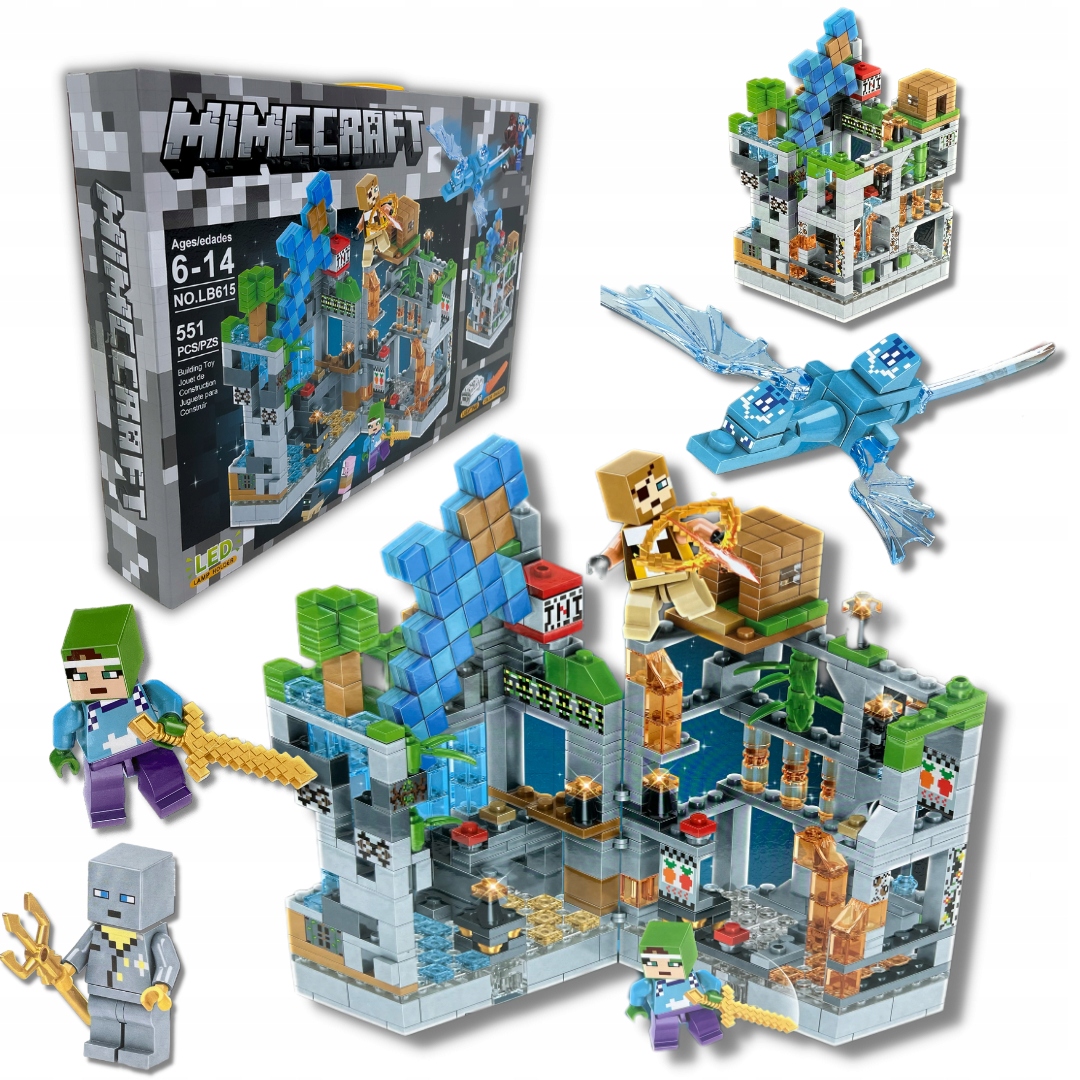 

Klocki Minecraft Atak Smoka Na Fortecę Led 551e