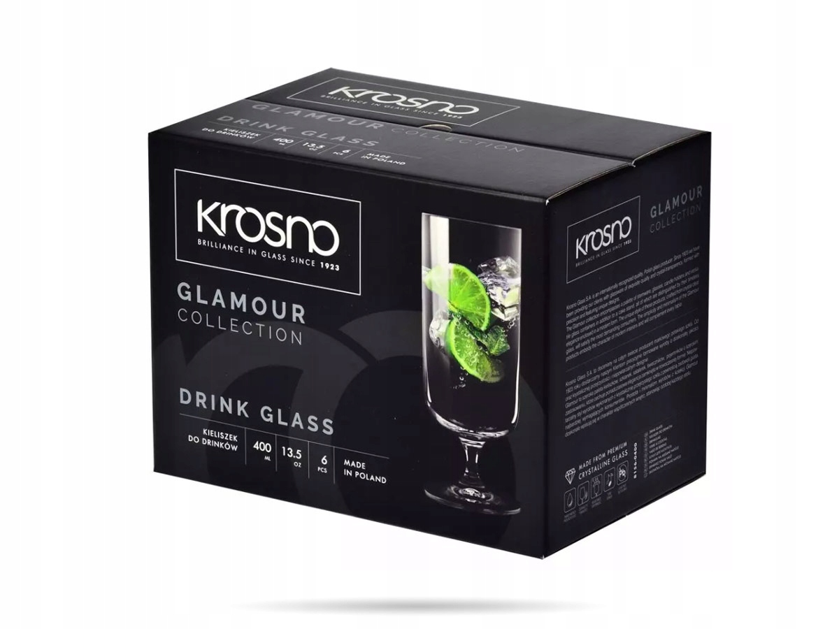 6 x Kieliszek do drinków 400 ml Glamour KROSNO Kod producenta K7435