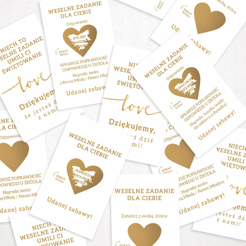 

Zdrapki zadania dla gości weselnych Love 21szt Hit