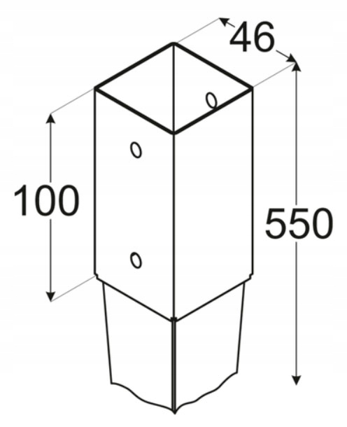 PODSTAWA SŁUPA KOTWA WBIJANA DO PERGOLI 45x45x550 Kod producenta 4816A