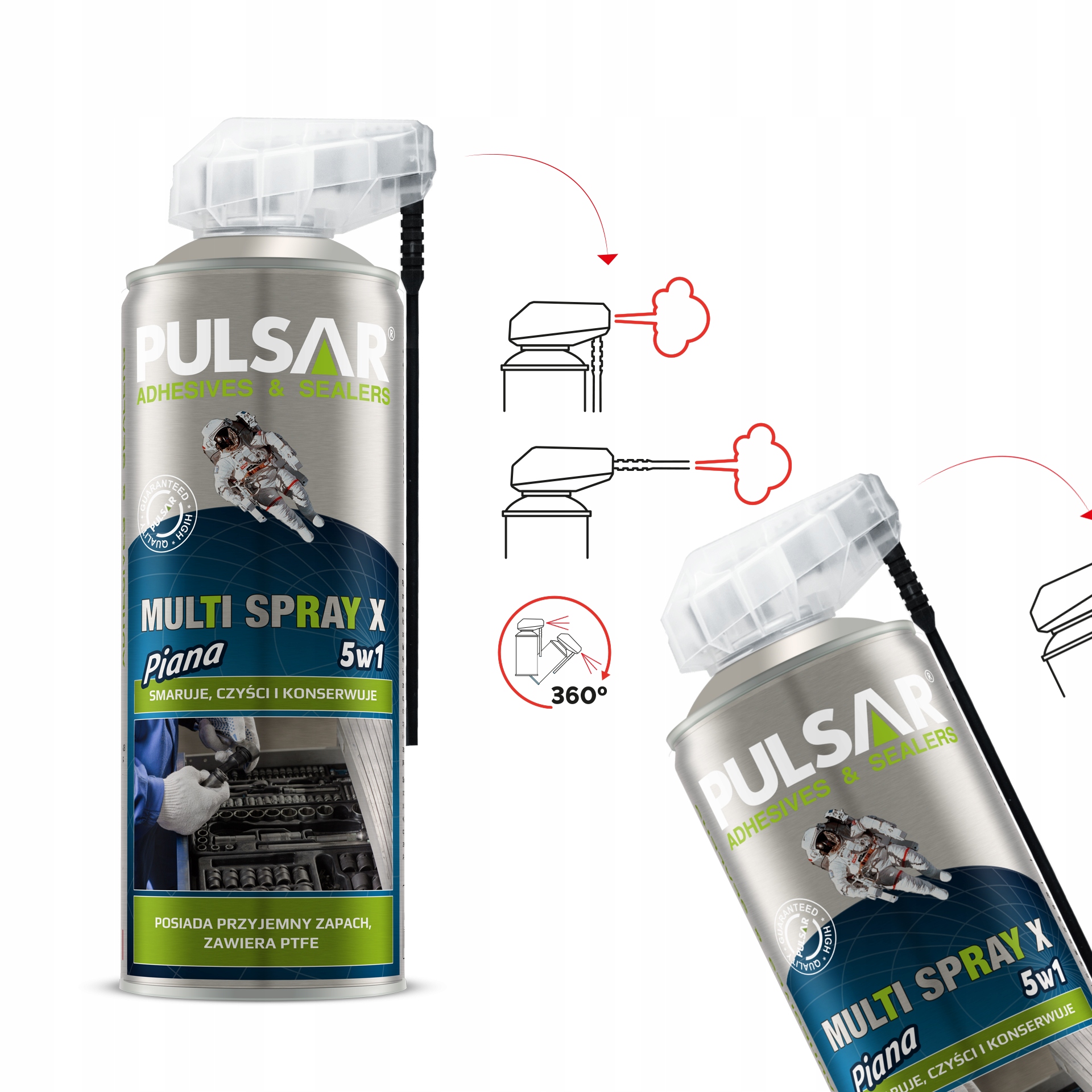 Płynny Smar Wielofunkcyjny Pulsar Multi Spray X Ptfe Aerozol 400 ml