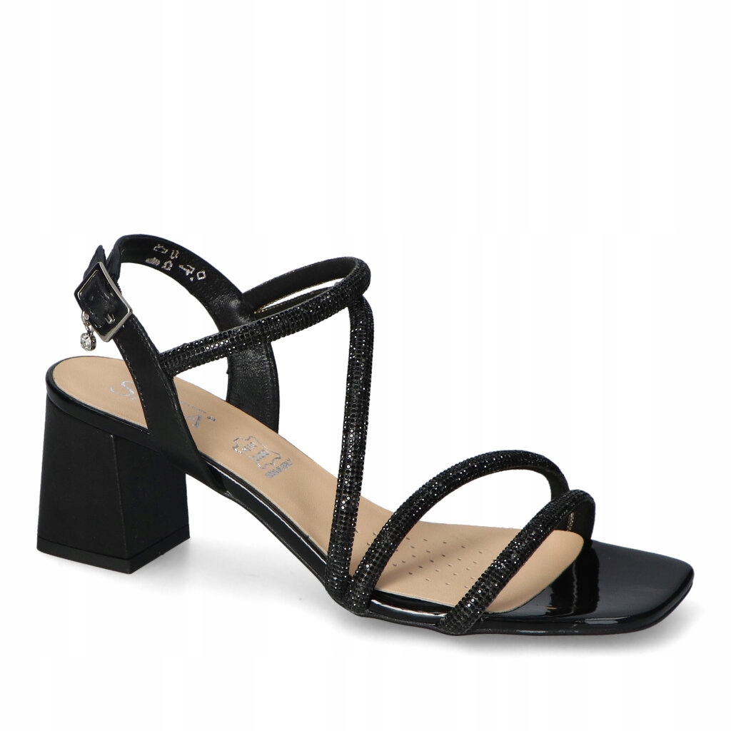 Dámské sandály Sala Černé lakované kožené 37