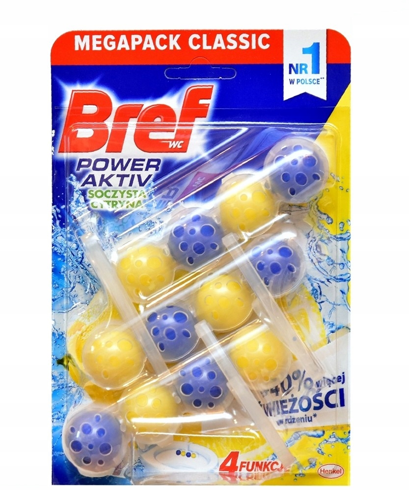 

3X50G Wc Bref PowerAktiv zawieszki Cytryna