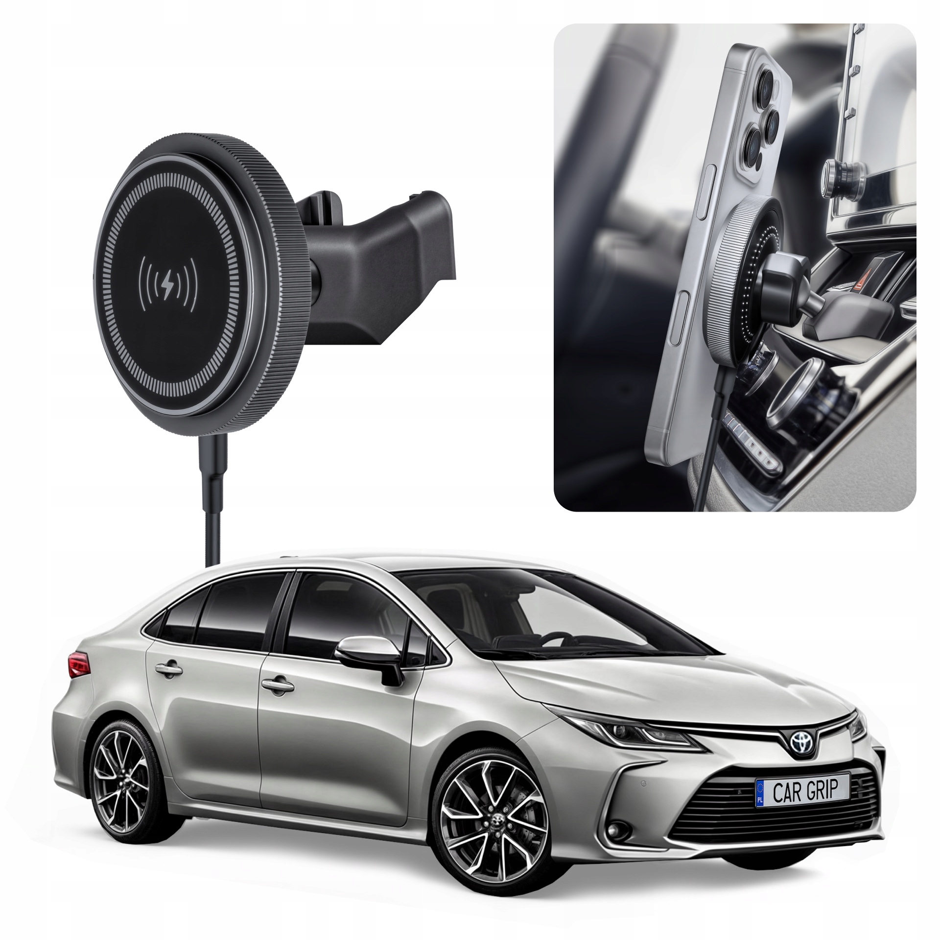 Uchwyt magnetyczny MagSafe z ładowaniem do Toyota Corolla E21 (2019-)