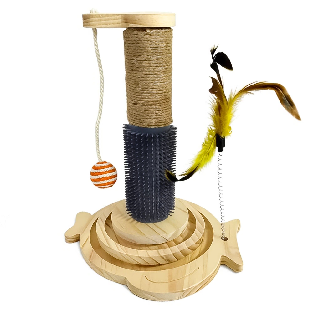 Škrabadlo Pro Kočky S Míčky A Koťátkem, Stabilní, S Podstavcem 29 X 40 CM