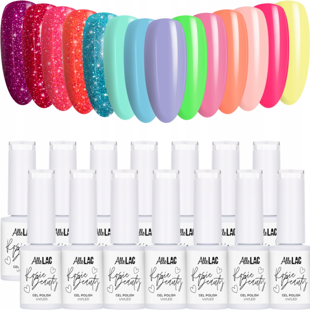 14x Lakier Hybrydowy Allelac 6g Rosie Beauty Spring Vibes Zestaw Wiosenny