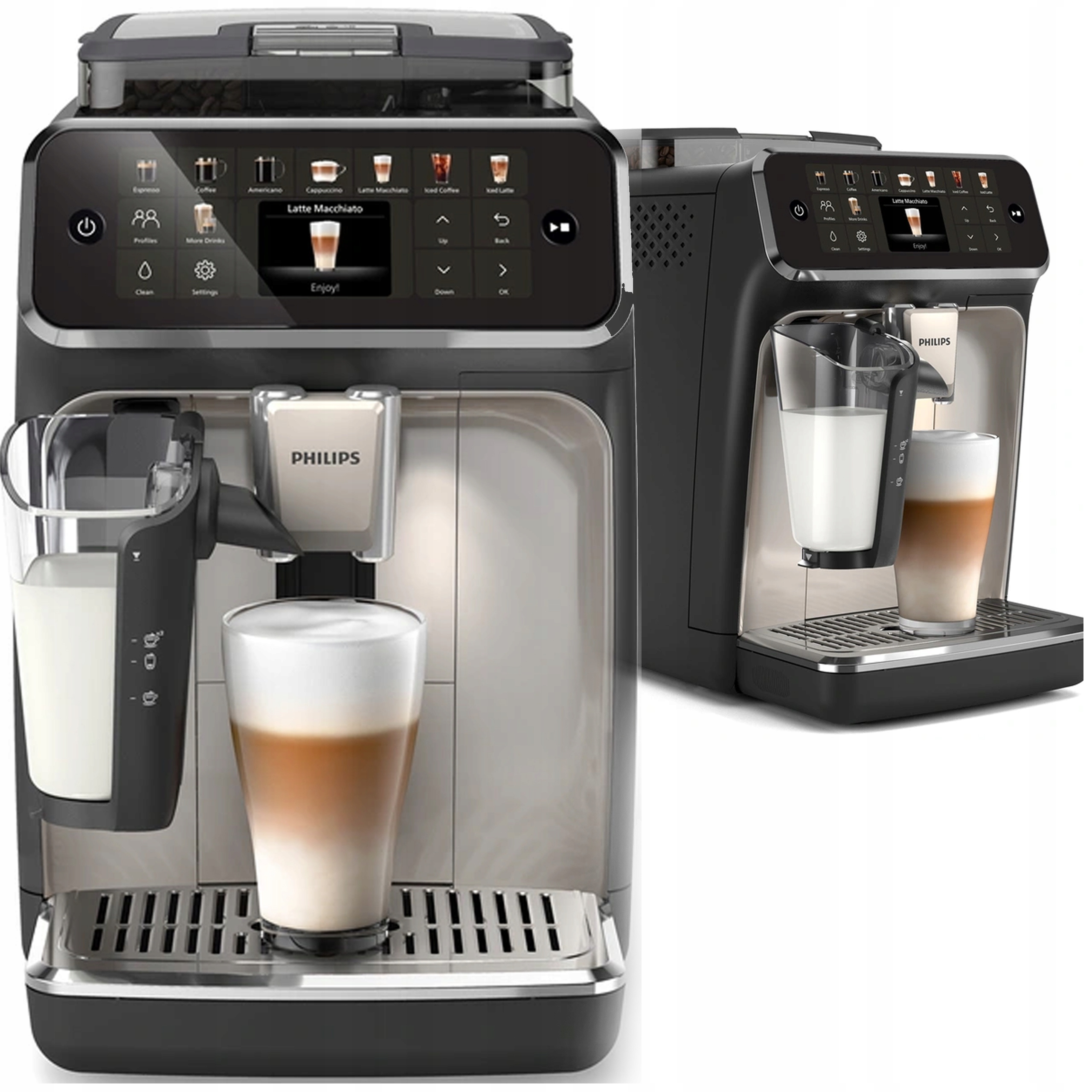 Ekspres ciśneniowy Philips EP5447/90 Series 5400 LatteGo spienianie mleka