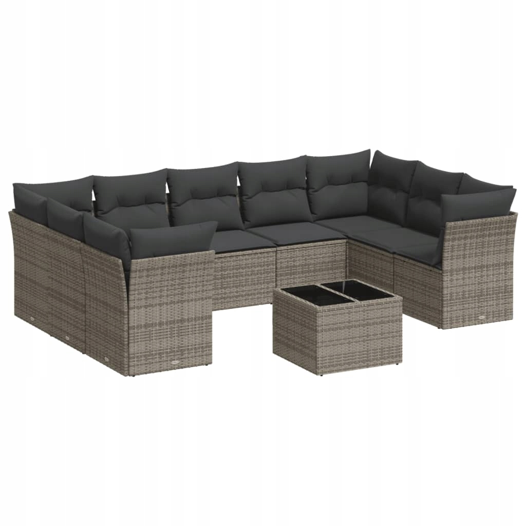 Set zahradního nábytku plast vidaXL šedý 10 el.