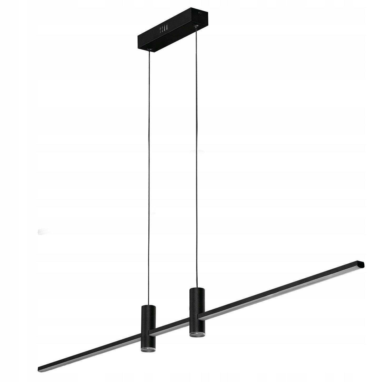 Lampa sufitowa wisząca Led czarna z pilotem, ściemniaczem do salonu Gerardo