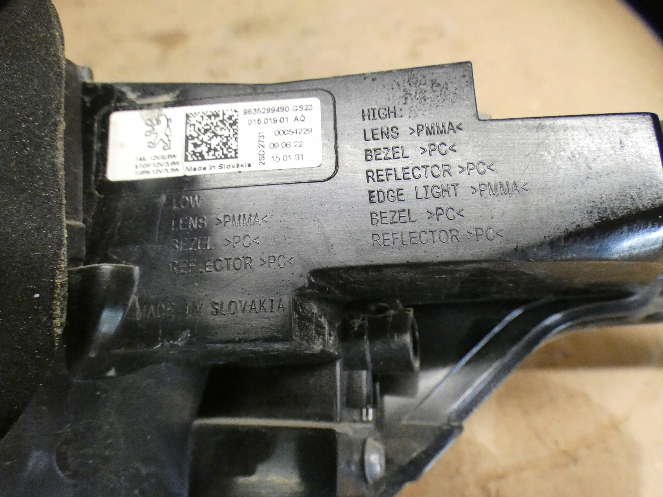 light left rear left rear part PEUGEOT 308 III T10 LED 2021
