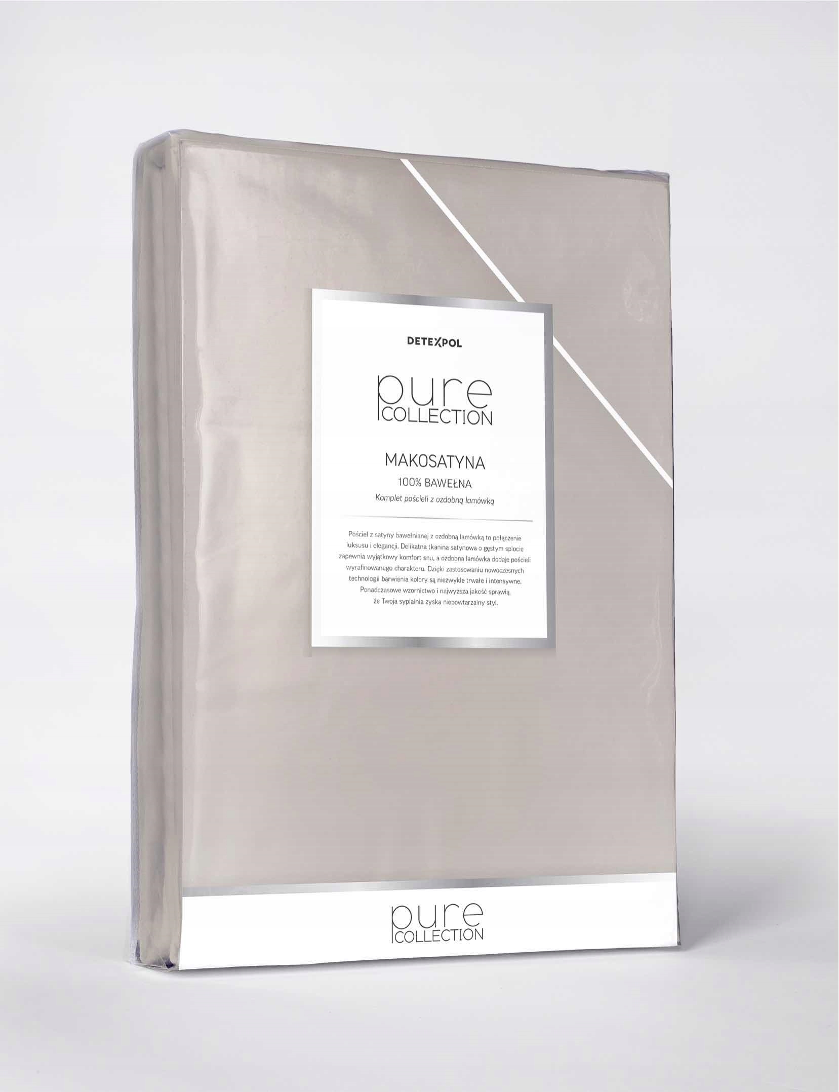 Pościel 200x140 Beżowa kolekcja Pure Makosatyna Detexpol
