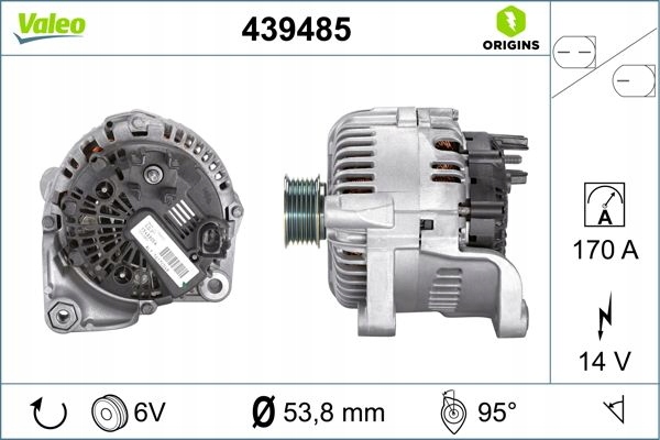 ALTERNATOR 170A 439485 VALEO BMW 5 E60 E61 Producent części Valeo