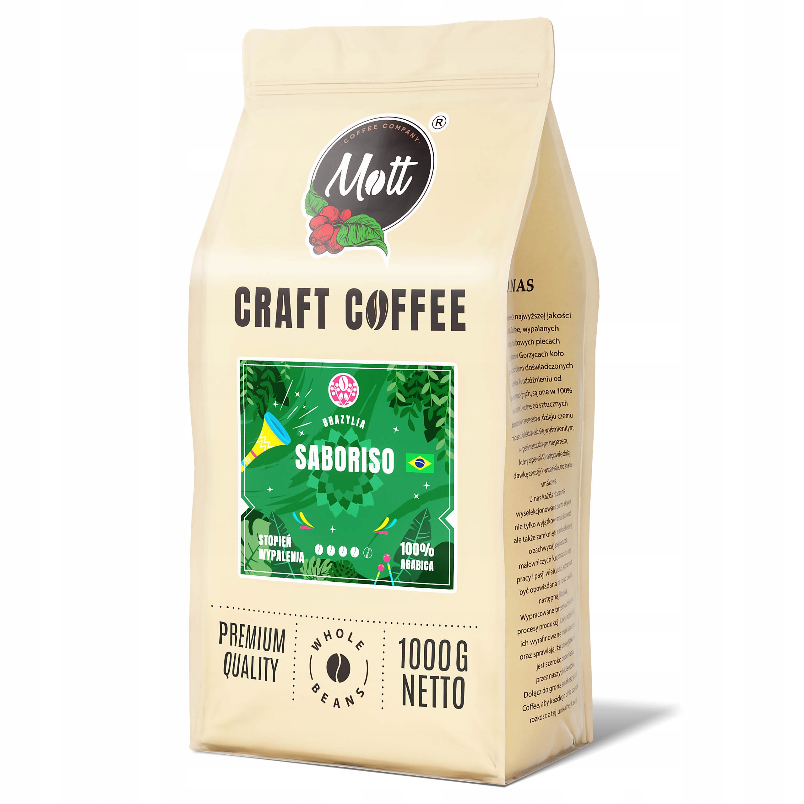 Levně Káva zrnková Brazílie 100% Arabica 1 Kg Čerstvě pražená do kávovaru