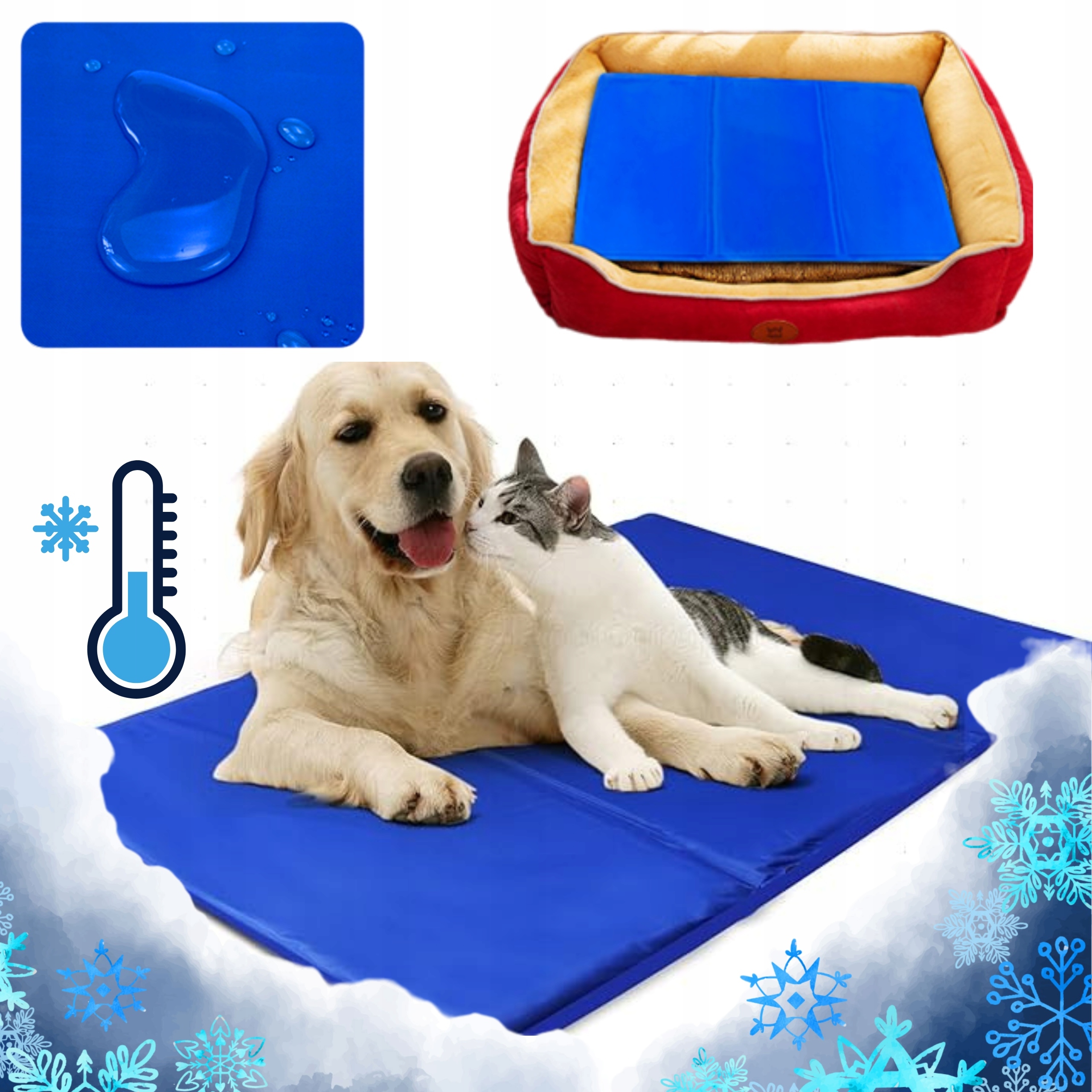 Levně Chladící Podložka Pelíšek Velký Pro Zvířata Skládací Gelová Pro Psa Kočku XXL