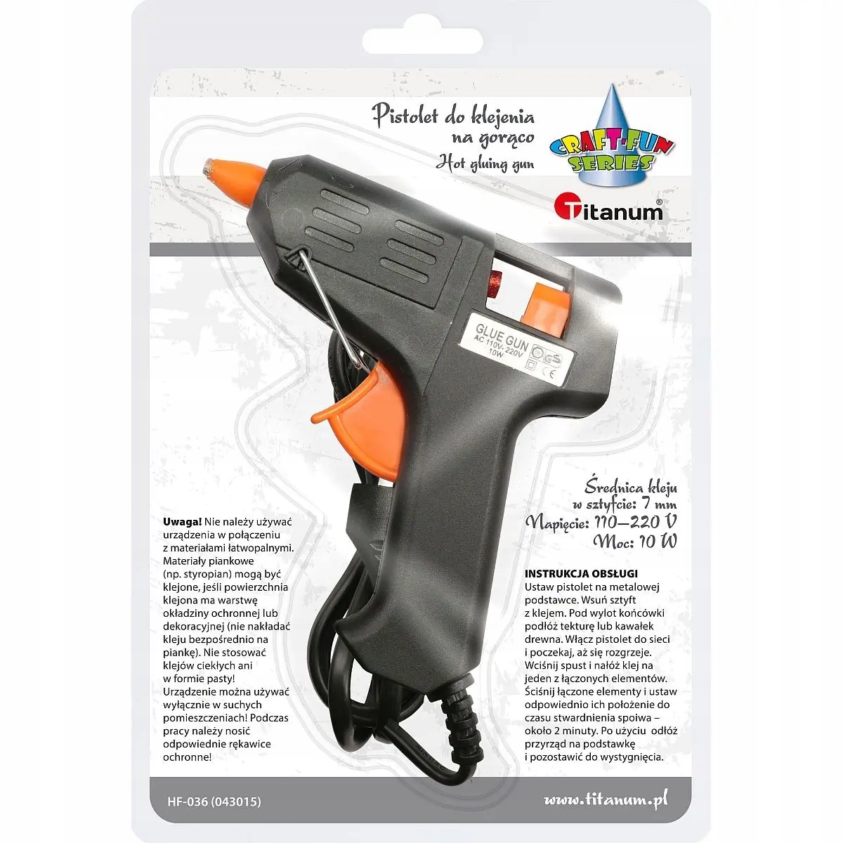 

Pistolet do kleju na gorąco 10W Titanum