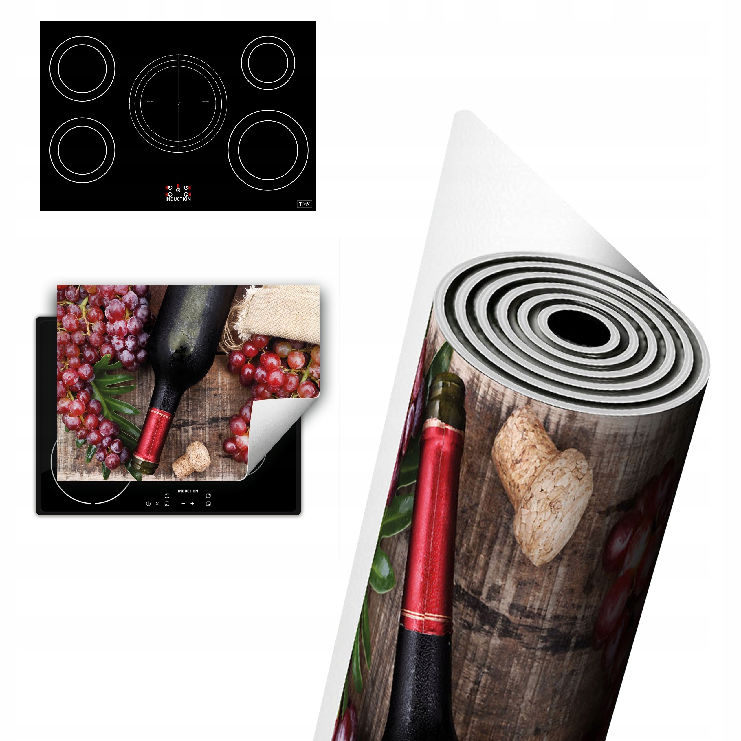 Vinylová Ochrana Na Indukci Pracovní Deska 80x52 Dřevo víno